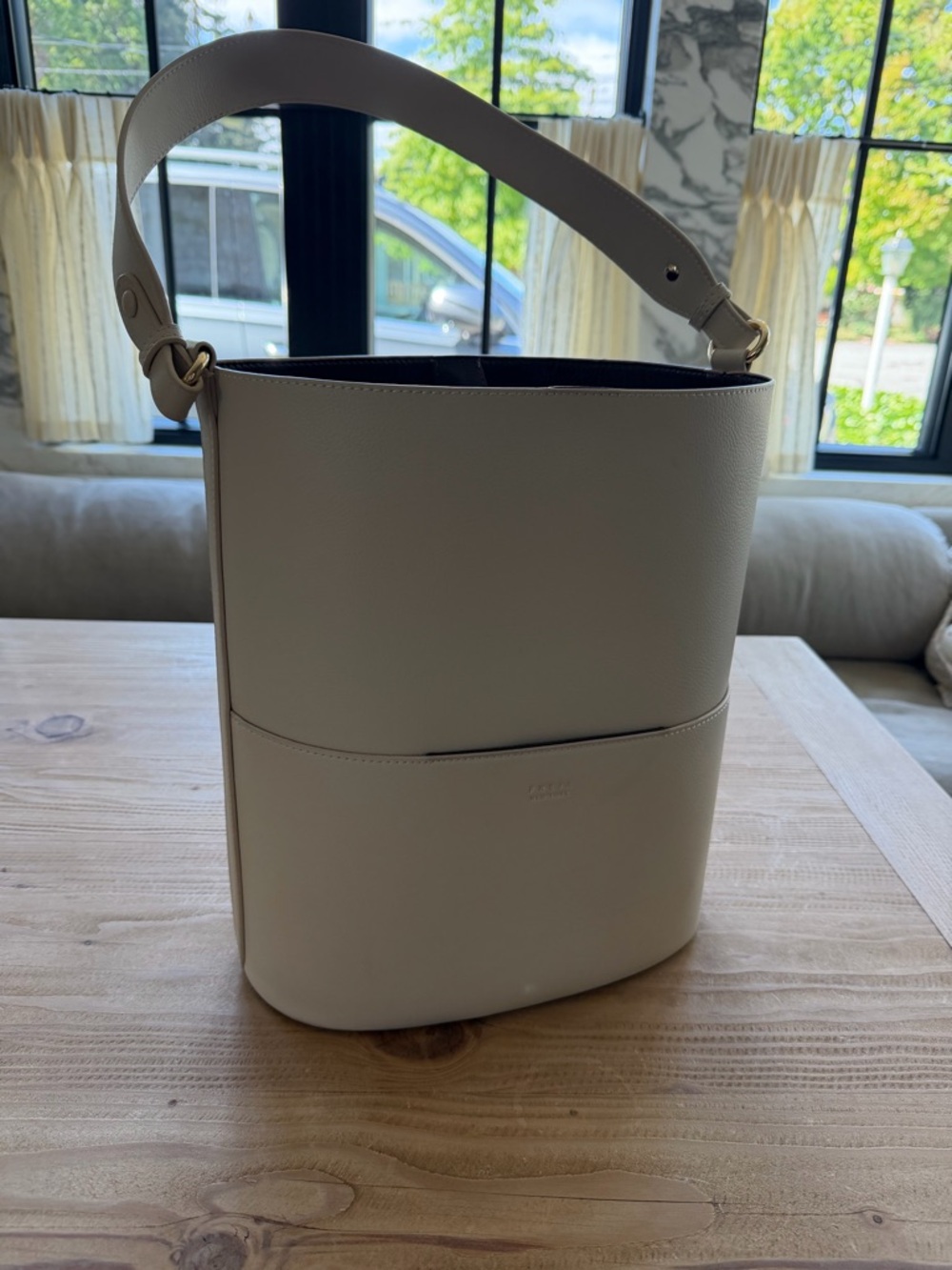 Bucket Shoulder Bag in Cream by Freda